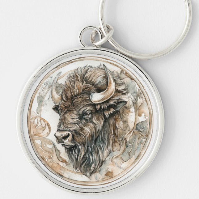 Bison Wild Tame and Timeless Collection Key Ring (Front)