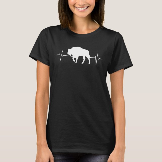 Bison  Wisent Forest Animals Forest Animals ECG Li T-Shirt (Front)
