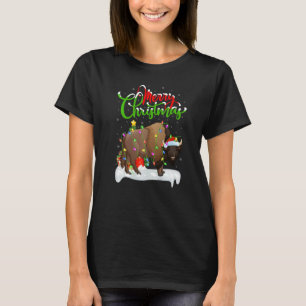 Bison  Xmas Decorations Santa Bison Christmas T-Shirt