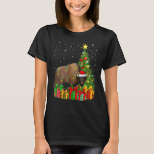 Bison Xmas Holiday Santa Bison Christmas Tree T-Shirt