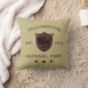 Bison Yellowstone National Park Cushion