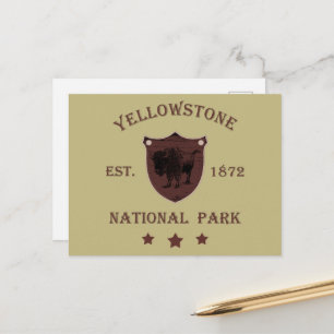 Bison Yellowstone National Park Holiday Postcard