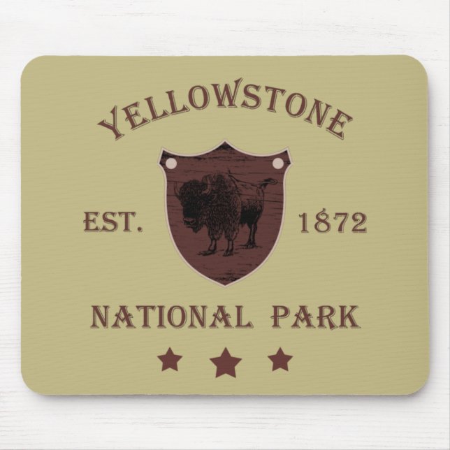 Bison Yellowstone National Park Mouse Mat (Front)