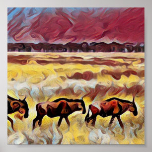 Bisons Home On The Range Pop Art, Poster