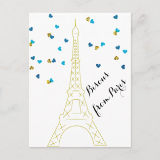 Bisous from Paris Postcard
