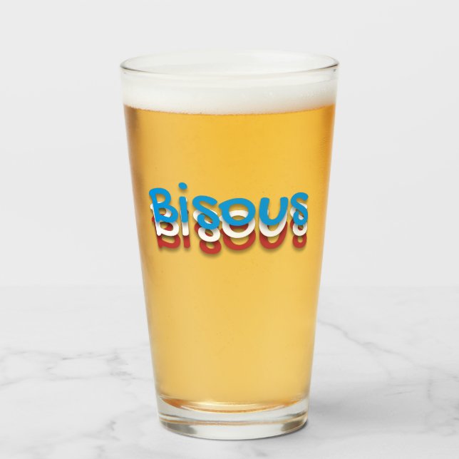 Bisous (kisses) glass (Front Filled)