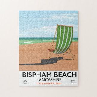Bispham Beach Lancashire seaside poster Jigsaw Puzzle