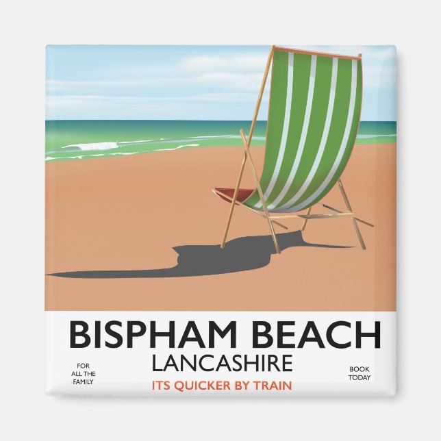 Bispham Beach Lancashire seaside poster Magnet (Front)