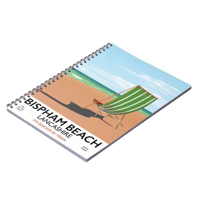 Bispham Beach Lancashire seaside poster Notebook (Left Side)