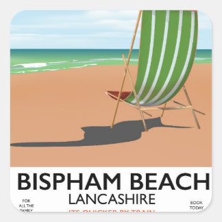 Bispham Beach Lancashire seaside poster Square Sticker