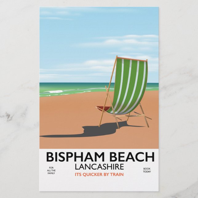 Bispham Beach Lancashire seaside poster Stationery (Front)