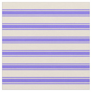 Bisque and Medium Slate Blue Coloured Lines Fabric