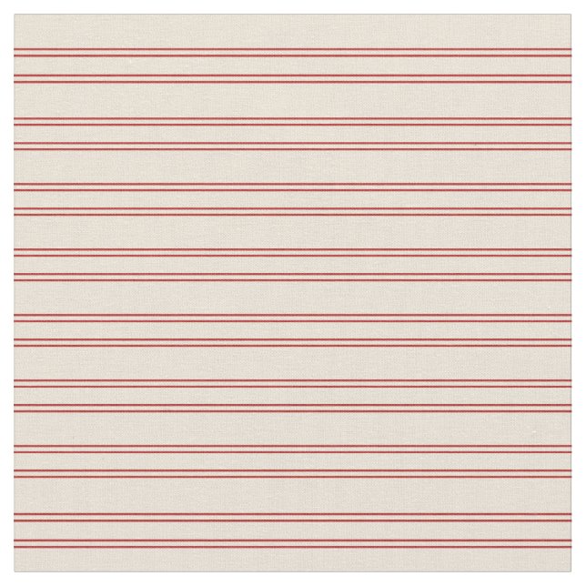 Bisque and Red Coloured Pattern of Stripes Fabric (Close Up)