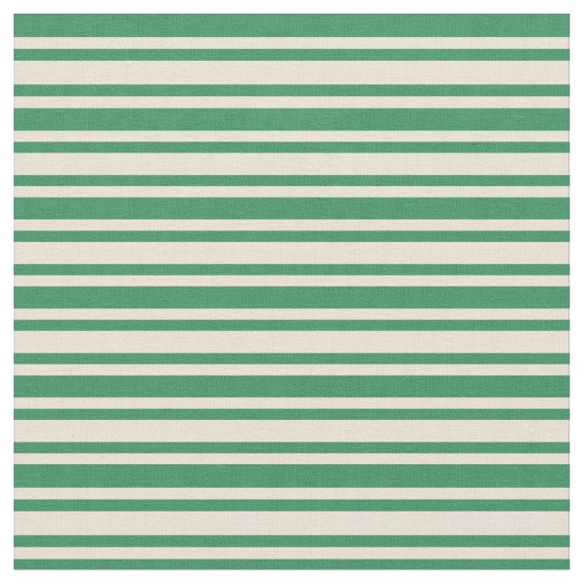Bisque and Sea Green Lines Fabric (Close Up)