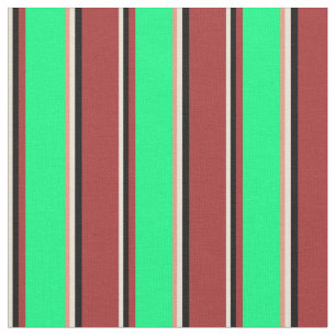 Bisque, Black, Brown, Green, and Dark Salmon Fabric