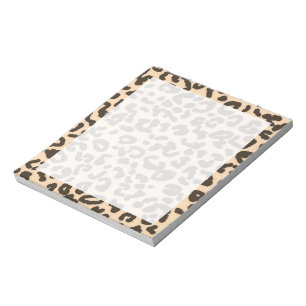 Bisque Colour Leopard Animal Print Notepad