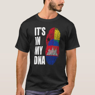 Bissau Guinean And Cambodian Mix DNA Flag Heritage T-Shirt