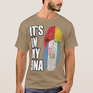 Bissau Guinean And Guatemalan Mi DNA Flag Heritage T-Shirt