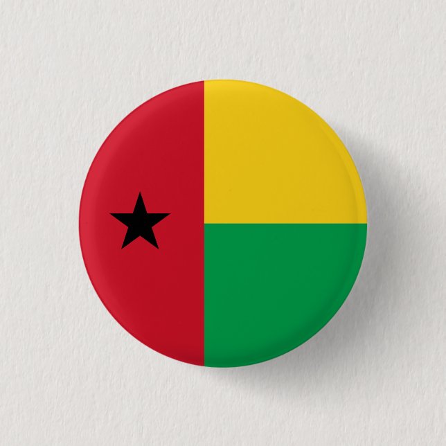 Bissau-Guinean Flag, Flag of Guinea-Bissau 3 Cm Round Badge (Front)