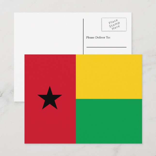 Bissau-Guinean Flag, Flag of Guinea-Bissau Postcard (Front/Back)