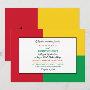 Bissau-Guinean Flag, Flag of Guinea-Bissau Wedding Invitation