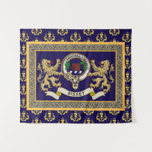 Bisset Clan Badge Personalised Blue Tapestry