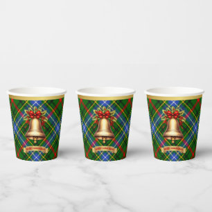 Bisset Personalised Tartan Christmas Paper Cups