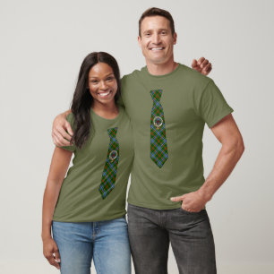 Bisset Scottish Badge & Tartan Necktie T-Shirt