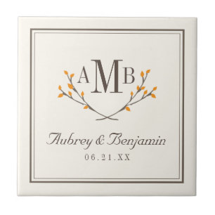 Bissful Branches Monogram Tile