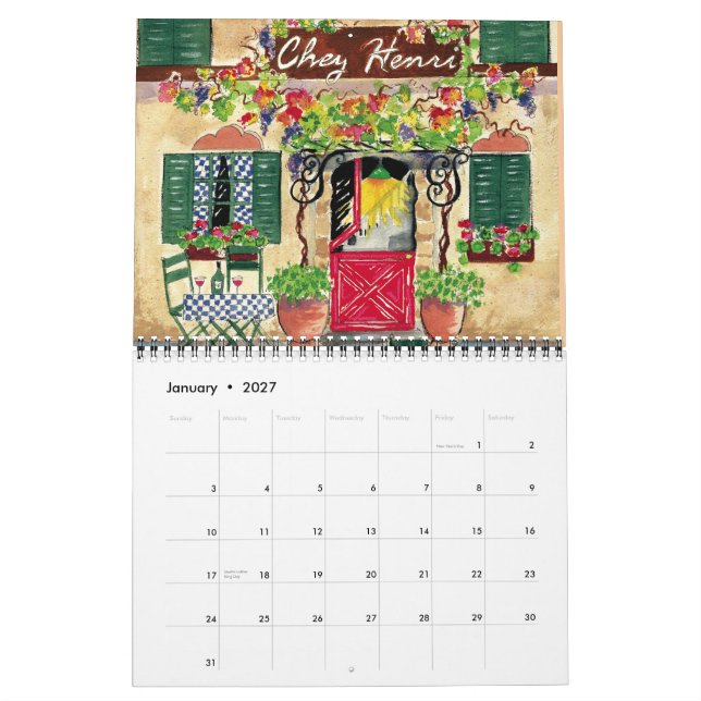 Bistro Calendar (Jan 2027)
