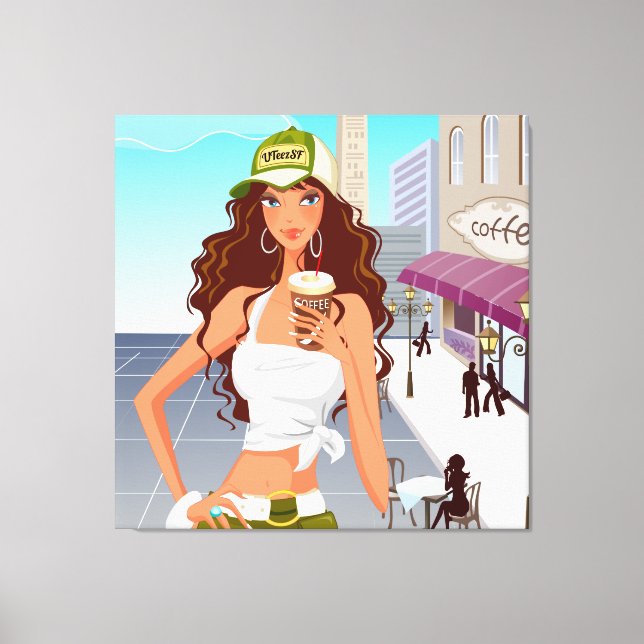 Bistro Girl  Wrapped Canvas (Front)