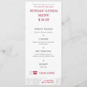 Bistro Menu Card