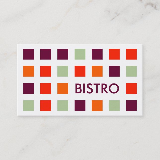 BISTRO (mod squares) Business Card (Front)