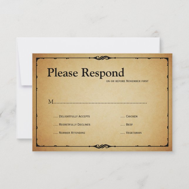Bistro Wedding rsvp Card (Front)