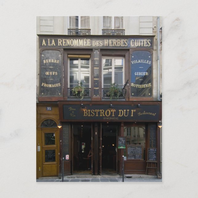 Bistrot Dui ~ Wine Bar ~ Restaurant ~ Paris France Postcard (Front)