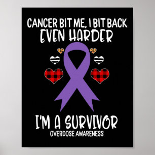 Bit Me I Bit Harder I'm Survivor Awareness Ribbon  Poster