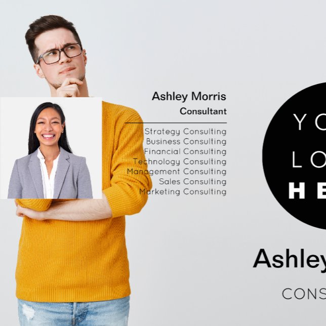 Bit Me QR Code Logo Photo Professional Black White Business Card (Bit Me QR Code Logo Photo Professional Black White Business Card )