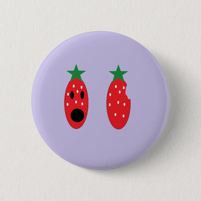 bit strawberry 6 cm round badge (Front)