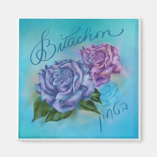 Bitachon Blue Rose Magnet (Front)