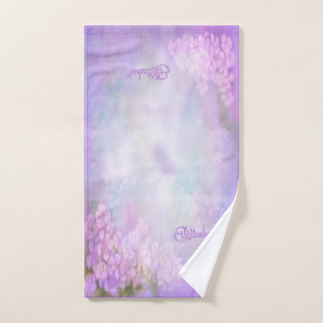 Bitachon Purple Flowers Hand Towel (Hand Towel)