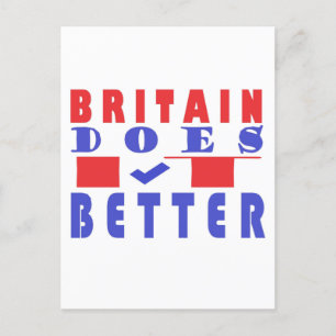 BITAIN DOES IT BETTER WORD PATTERN POSTER HOLIDAY POSTCARD