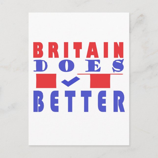 BITAIN DOES IT BETTER WORD PATTERN POSTER HOLIDAY POSTCARD (Front)