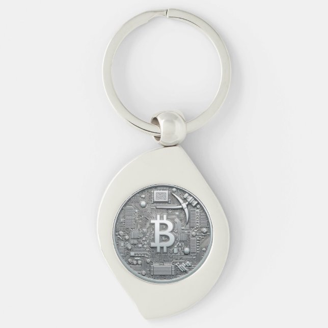 BitCap Keychain Silver  (Front)