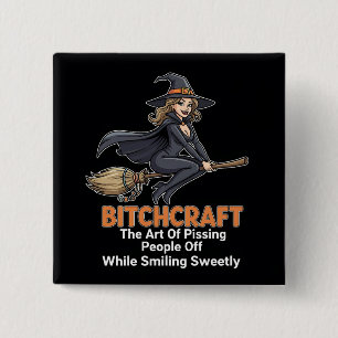 "BITCHCRAFT" Funny Word Definition Button