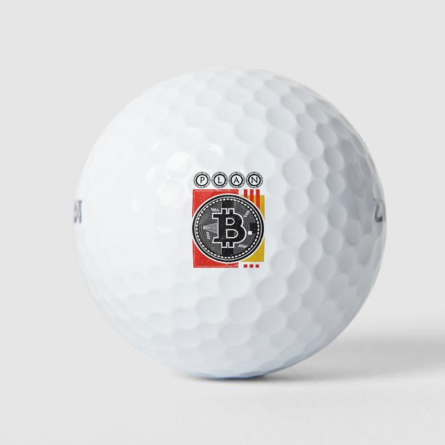 Bitcoin Сryptocurrency Plan B Golf Balls (Front)