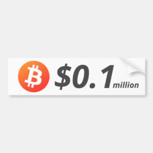 Bitcoin $0.1M ($100K) One Million Bumper Sticker