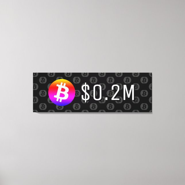 Bitcoin $0.2M ($200K) One Million Canvas Print (Front)
