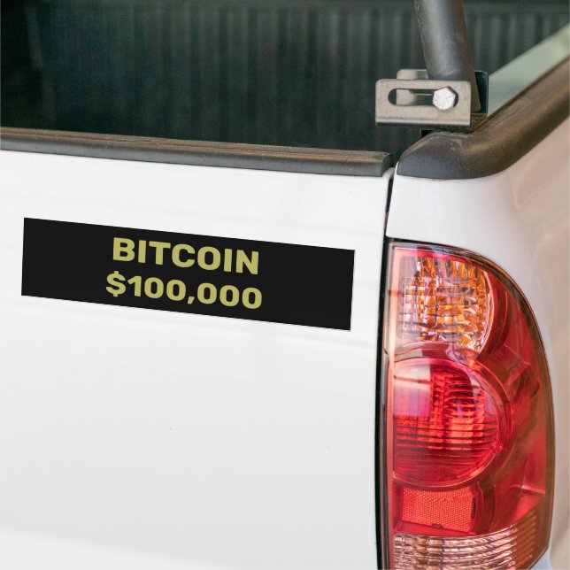 Bitcoin 100000 Celebration Bumper Sticker (On Truck)