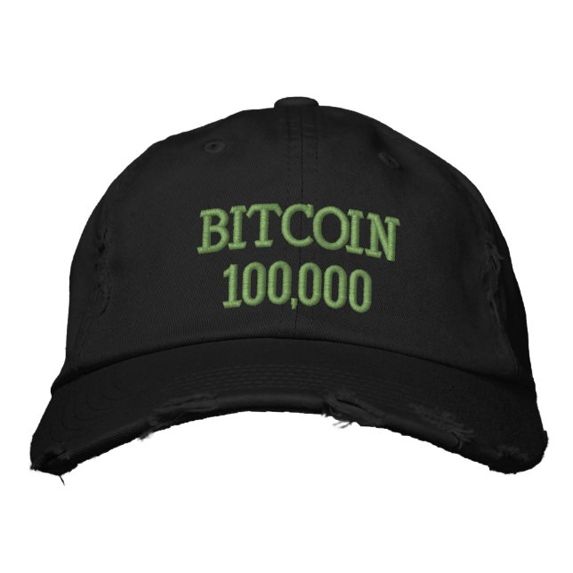 Bitcoin 100000 Celebration Embroidered Hat (Front)
