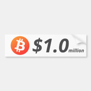 Bitcoin $1.0M ($1,000,000) One Million Bumper Sticker